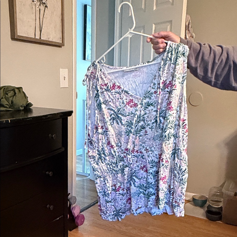 Wonderly Floral Tank Top - White and Green